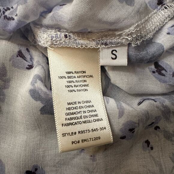 Cloth & Stone Anthropologie white & purple floral button down top size S - Picture 8 of 12